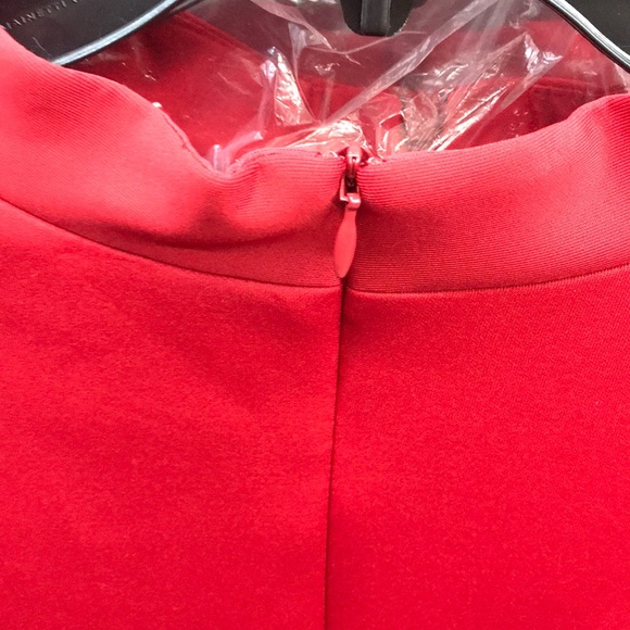 NWT,SL Fashions,Bejeweled Sleeve Dress,red - Picture 5 of 16